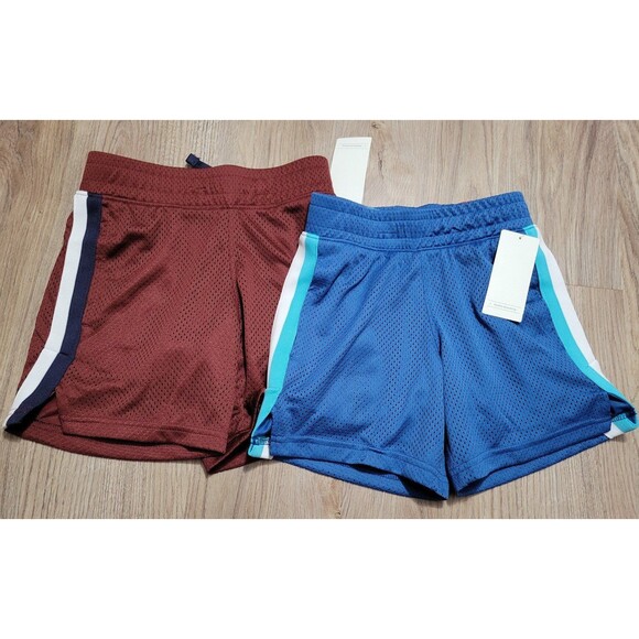 NWT 2 pairs Youth All in motion mesh pull on Shorts Size XS blue red - Picture 1 of 5
